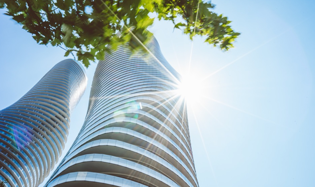 Tall condo building