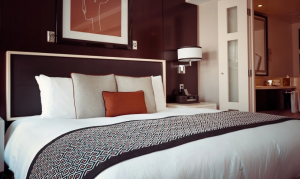 bed and pillows